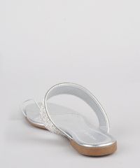 Rasteirinha-Feminina-Oneself-Metalizada-com-Strass-Prateada-9801660-Prateada_3
