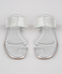 Rasteirinha-Feminina-Oneself-Metalizada-com-Strass-Prateada-9801660-Prateada_4