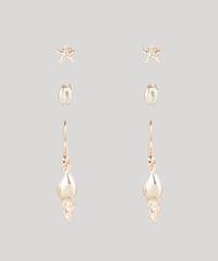 Kit-de-3-Brincos-Femininos-Folheados-com-Pingentes-Maritimos-Dourado-9775045-Dourado_1