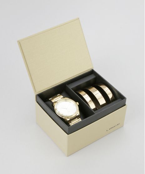 Kit-de-Relogio-Analogico-Lince-Feminino---Pulseira---LRG4391L-K190C2KX-Dourado-8632910-Dourado_1