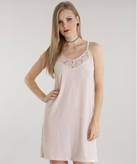 Vestido-em-Veludo-com-Renda-Rosa-Claro-8511208-Rosa_Claro_1