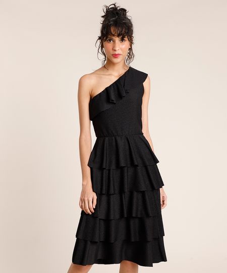 Vestido-Feminino-Mindset-Curto-Um-Ombro-So-Canelado-em-Camadas-Sem-Manga-Preto-9901894-Preto_1