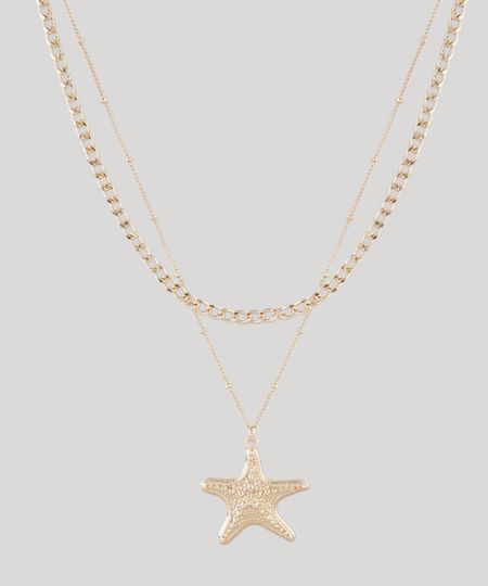 Colar-Feminino-Duplo-com-Pingente-de-Estrela-do-Mar-Dourado-9761531-Dourado_1 Colar-Feminino-Duplo-com-Pingente-de-Estrela-do-Mar-Dourado-9761531-Dourado_1