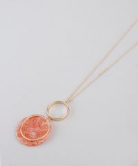 Colar-Feminino-Longo-com-Pingente-Acrilico-Marmorizado-e-Argola-Dourado-9761519-Dourado_1