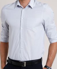Camisa-Social-Masculina-Comfort-Maquinetada-com-Bolso-Manga-Longa-Cinza-Claro-9639463-Cinza_Claro_4