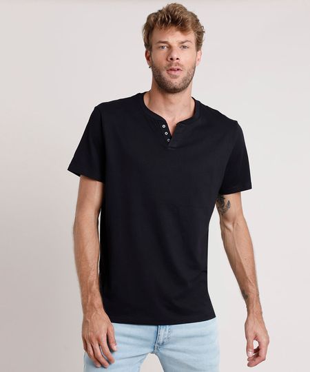 Camiseta-Masculina-Basica-Manga-Curta-Gola-Portuguesa-Preta-9717069-Preto_1