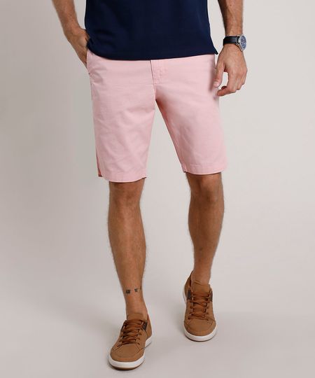 Bermuda-de-Sarja-Masculina-Reta-Alfaiatada-Rosa-9778933-Rosa_1