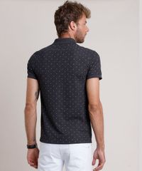 Polo-Masculina-Slim-Fit-Mini-Print-Estampada-Geometrica-em-Piquet-Manga-Curta-Cinza-Mescla-Claro-9722028-Cinza_Mescla_Claro_2