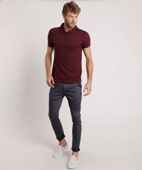 Polo-Masculina-Slim-Fit-em-Piquet-com-Ziper-Manga-Curta-Vinho-9807825-Vinho_3