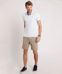 Polo-Masculina-Comfort-Fit-Estampada-Mini-Print-Geometrica-em-Piquet-Manga-Curta-Cinza-Mescla-Claro-9602993-Cinza_Mescla_Claro_3