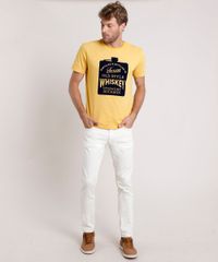 Camiseta-Masculina--Whiskey--Manga-Curta-Gola-Careca-Mostarda-9832861-Mostarda_3