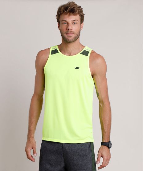 Regata-Masculina-Esportiva-Ace-com-Recorte-Gola-Careca--Amarelo-Neon-9735024-Amarelo_Neon_1
