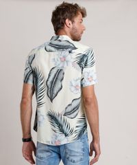 Camisa-Masculina-Relaxed-Estampada-de-Folhagem-com-Flores-Manga-Curta-Amarela-Claro-9645928-Amarelo_Claro_2