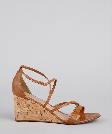 Sandalia-Feminina-Oneself-Anabela-com-Textura-de-Cobra-Caramelo-9828427-Caramelo_1