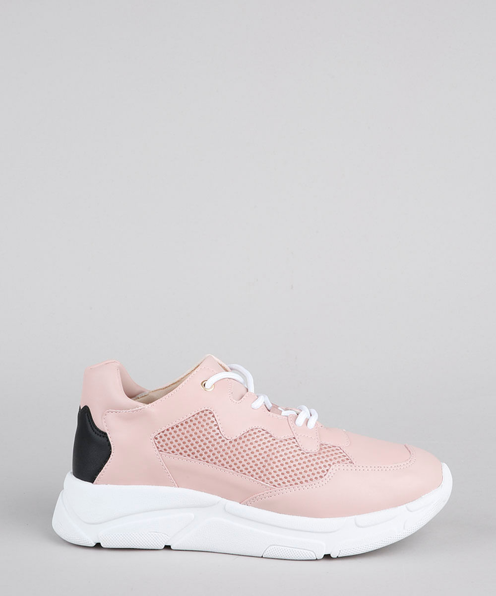 tenis chunky feminino rosa