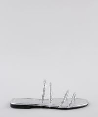 Rasteirinha-Feminina-Oneself-Metalizada-com-Strass-Prateada-9801659-Prateada_1
