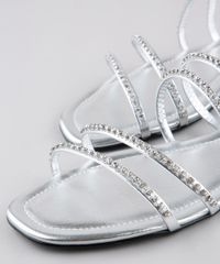 Rasteirinha-Feminina-Oneself-Metalizada-com-Strass-Prateada-9801659-Prateada_2