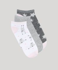 Kit-de-3-Meias-Femininas-Cano-Baixo-Bicho-Preguica-Multicor-9857273-Multicor_1