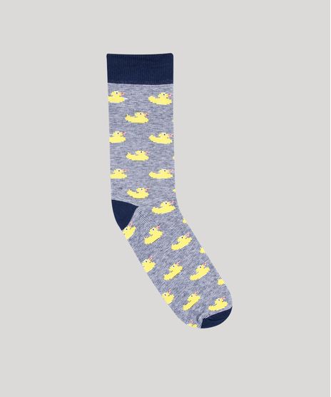 Meia-Masculina-Cano-Alto-Divertida-Estampada-de-Patos-Azul-Marinho-9850408-Azul_Marinho_1