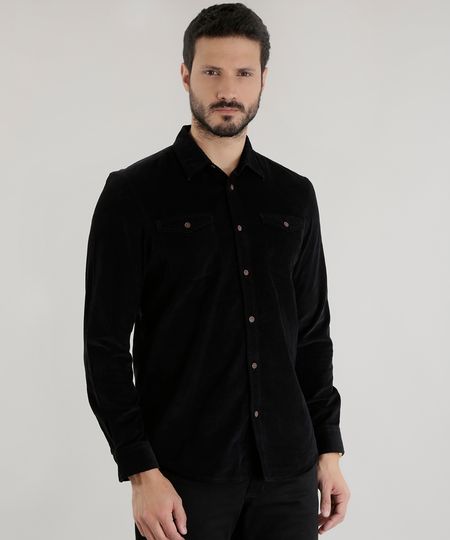 Camisa-Comfort-em-Veludo-Cotele-Preta-8455398-Preto_1 Camisa-Comfort-em-Veludo-Cotele-Preta-8455398-Preto_1