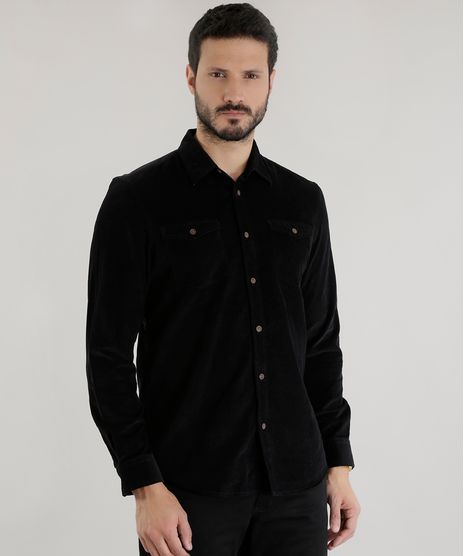 Camisa-Comfort-em-Veludo-Cotele-Preta-8455398-Preto_1