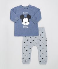 Conjunto-de-Camiseta-Azul---Calca-em-Moletom-Estampada-Mickey-Cinza-Mescla-8495618-Cinza_Mescla_1