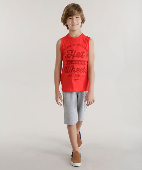 Conjunto-Hot-Wheels-de-Regata-Vermelha---Short-em-Moletom--Cinza-Mescla-8567868-Cinza_Mescla_1