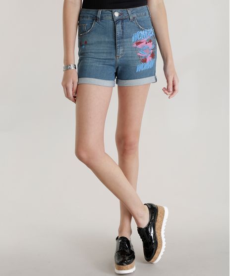 Short-Hot-Pant-Jeans-Mulher-Maravilha-Azul-Medio-8576716-Azul_Medio_1