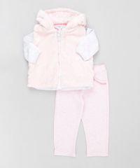 Conjunto-de-Colete-em-Plush---Camiseta-Minnie---Calca-em-Moletom-em-Algodao---Sustentavel-Rosa-Claro-8489109-Rosa_Claro_1