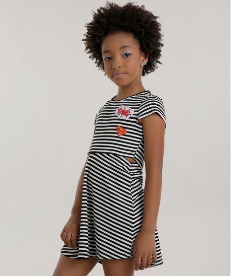 Vestido-Listrado--com-Patchs-Mulher-Maravilha-Preto-8602359-Preto_1