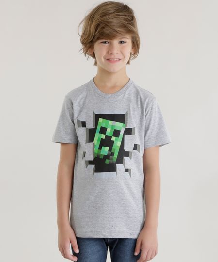 Camiseta-Minecraft-Cinza-Mescla-8326264-Cinza_Mescla_1 Camiseta-Minecraft-Cinza-Mescla-8326264-Cinza_Mescla_1