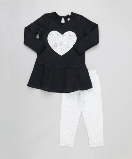 Conjunto-de-Blusa--Coracao--Peplum-Preta---Calca-em-Moletom--Cinza-Mescla-Claro-8444478-Cinza_Mescla_Claro_1