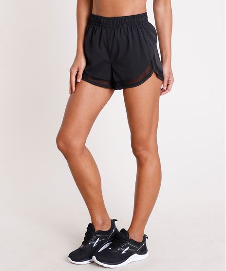 Short-Feminino-Esportivo-Ace-Running-com-Tela-e-Bolso-Preto-9803552-Preto_1