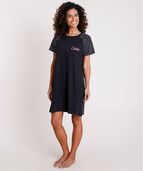 Camisola-Feminina-Raglan-Estampada-de-Coracao--Love--Manga-Curta-Preta-9782047-Preto_1
