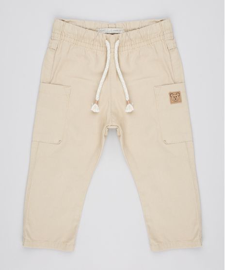 Calca-de-Sarja-Infantil-com-Bolsos-e-Cordao-Kaki-9760452-Kaki_1