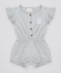 Macaquinho-Infantil-com-Botoes-e-Bordado-de-Unicornio-Manga-Curta-Cinza-Mescla-9744280-Cinza_Mescla_1