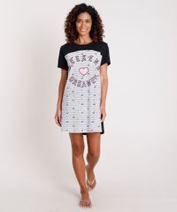 Camisola-Feminina-Cachorros--Weekend-Dreamer--Manga-Curta-Preta-9778255-Preto_1