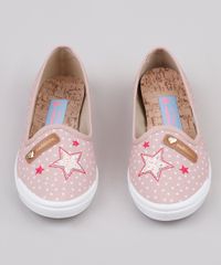 Slipper-Infantil-Molekinha-Estampado-de-Poa-com-Estrela-Bege-9902819-Bege_4