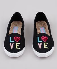 Slipper-Infantil-Molekinha--Love--com-Bordado-e-Paete-Preto-9902823-Preto_4