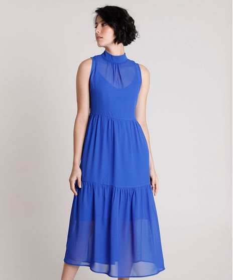 Vestido-Feminino-Mindset-Midi-com-Recortes-Sem-Manga-Gola-Alta-Azul-Royal-9901889-Azul_Royal_1