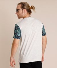 Camiseta-Masculina--Summer-Vibes--com-Estampa-de-Folhagem-Manga-Curta-Gola-Careca-Cinza-Mescla-Claro-9760045-Cinza_Mescla_Claro_2