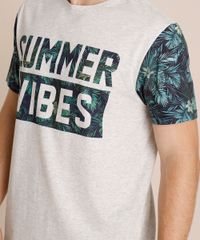 Camiseta-Masculina--Summer-Vibes--com-Estampa-de-Folhagem-Manga-Curta-Gola-Careca-Cinza-Mescla-Claro-9760045-Cinza_Mescla_Claro_4