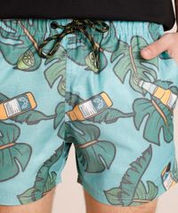 Short-Masculino-Estampado-de-Cerveja-com-Bolsos-Verde-Claro-9426637-Verde_Claro_2