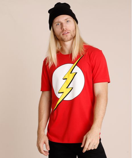 Camiseta-Masculina-The-Flash-Manga-Curta-Gola-Careca-Vermelha-9719811-Vermelho_1