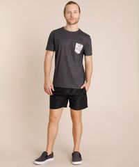 Camiseta-Masculina-com-Bolso-Estampado-de-Folhagem-Manga-Curta-Gola-Careca-Cinza-Mescla-Escuro-9846752-Cinza_Mescla_Escuro_3