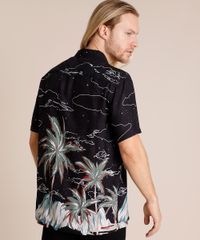 Camisa-Masculina-Tradicional-Estampada-Coqueiros-Noturnos-Manga-Curta-Preta-9851494-Preto_2