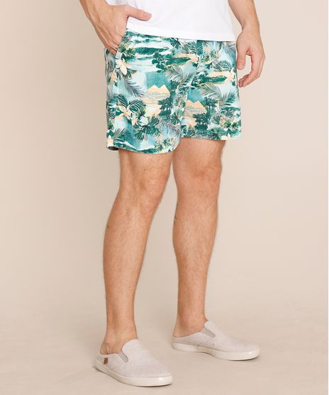 Bermuda-Masculino-Reta-Estampado-Floral-com-Bolso-Verde-9759782-Verde_1