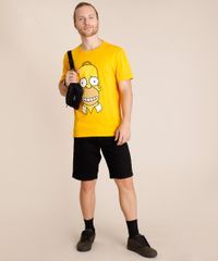 Camiseta-Masculina-Homer-Simpson-Manga-Curta-Gola-Careca-Mostarda-9852346-Mostarda_3