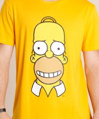 Camiseta-Masculina-Homer-Simpson-Manga-Curta-Gola-Careca-Mostarda-9852346-Mostarda_4