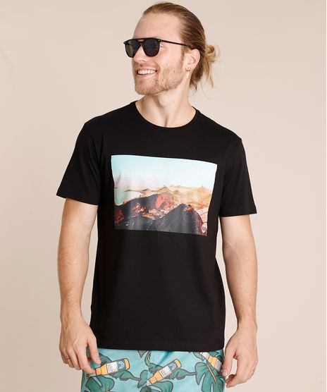 Camiseta-Masculina-Paisagem-Manga-Curta-Gola-Careca-Preta-9726318-Preto_1